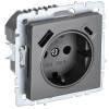 Розетка с заземлением с защитными шторками 16А с USB A+C 18Вт IEK Brite РЮш11-1-БрС сталь фото 1 — Multielectrika