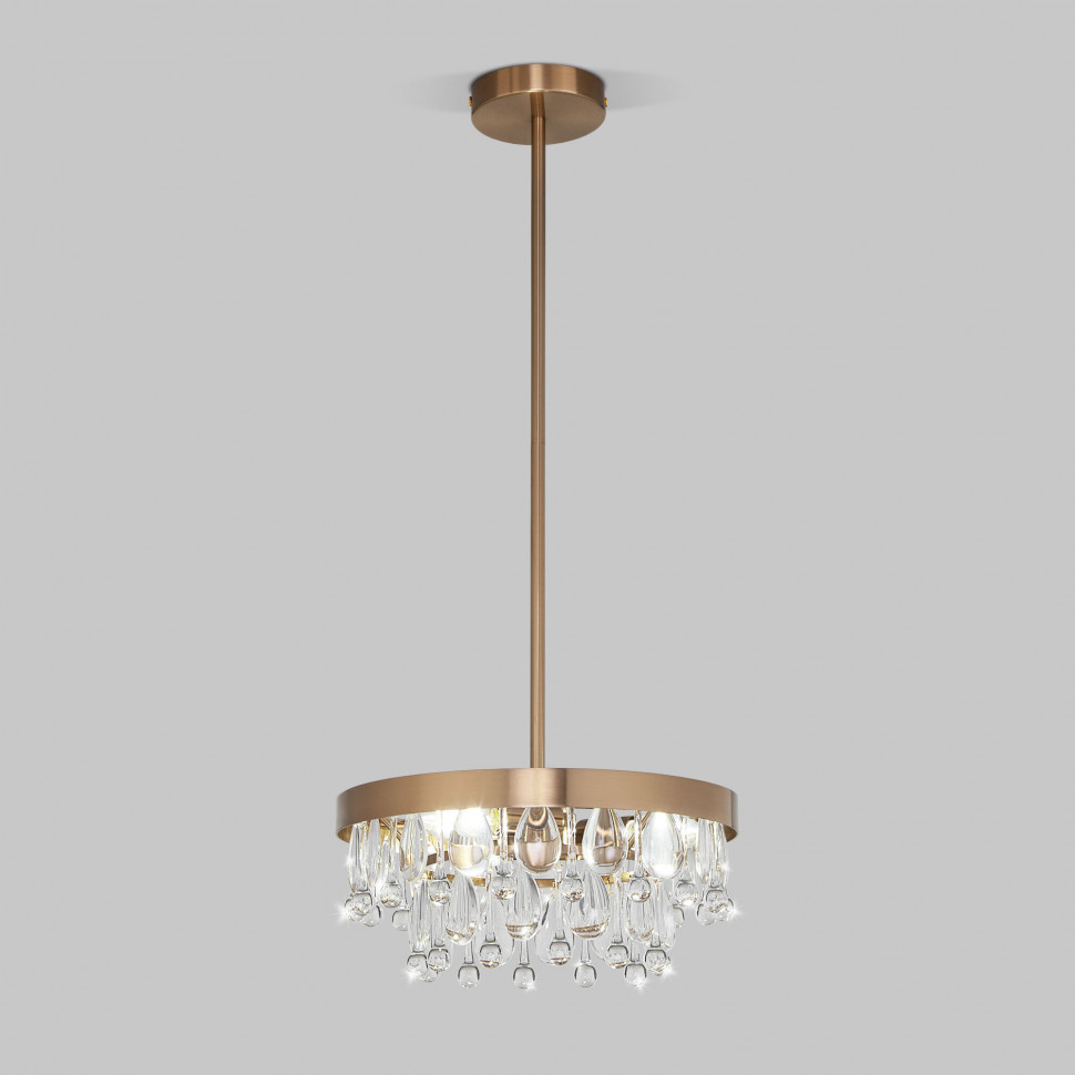 Умная потолочная люстра с хрусталем 60165/3 латунь фото 1 &mdash; Multielectrika