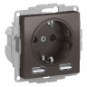 Розетка силовая+USB Schneider Electric Atlas Design мокко