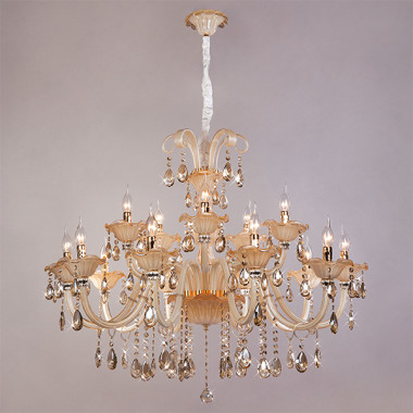 Подвесная люстра с хрусталем 124/10+5 золото — Multielectrika