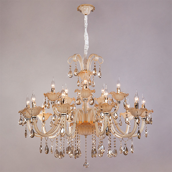 Подвесная люстра с хрусталем 124/10+5 золото фото 1 — Multielectrika