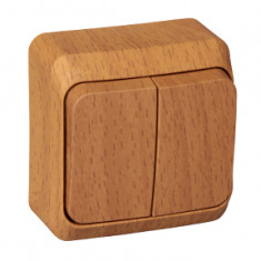 Выключатель двухклавишный 10АХ бук Schneider Electric Этюд BA10-002T &mdash; Multielectrika