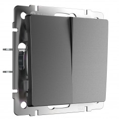 Выключатель двухклавишный проходной (графит матовый) W1122064 &mdash; Multielectrika