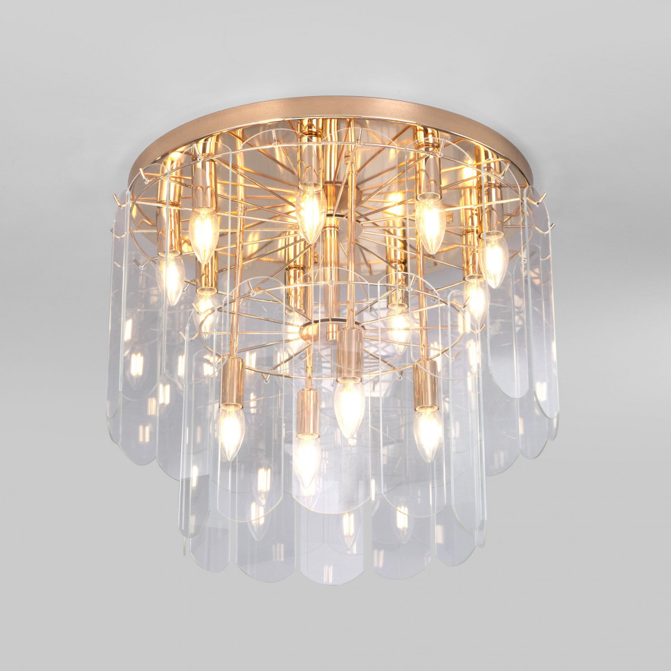 Умная потолочная люстра со стеклянными плафонами 60170 золото фото 1 — Multielectrika