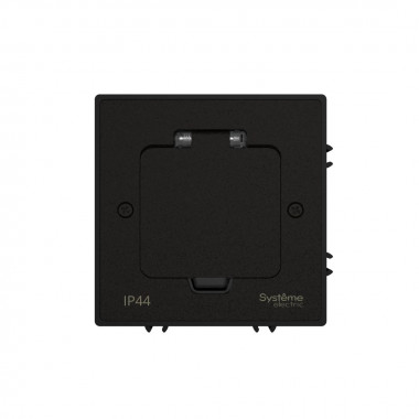 Лючок на 2 модуля Systeme Electric MultiDesk, цвет Черный матовый, IP44 с монтажной коробкой для бетонных полов, тип MDK20 &mdash; Multielectrika