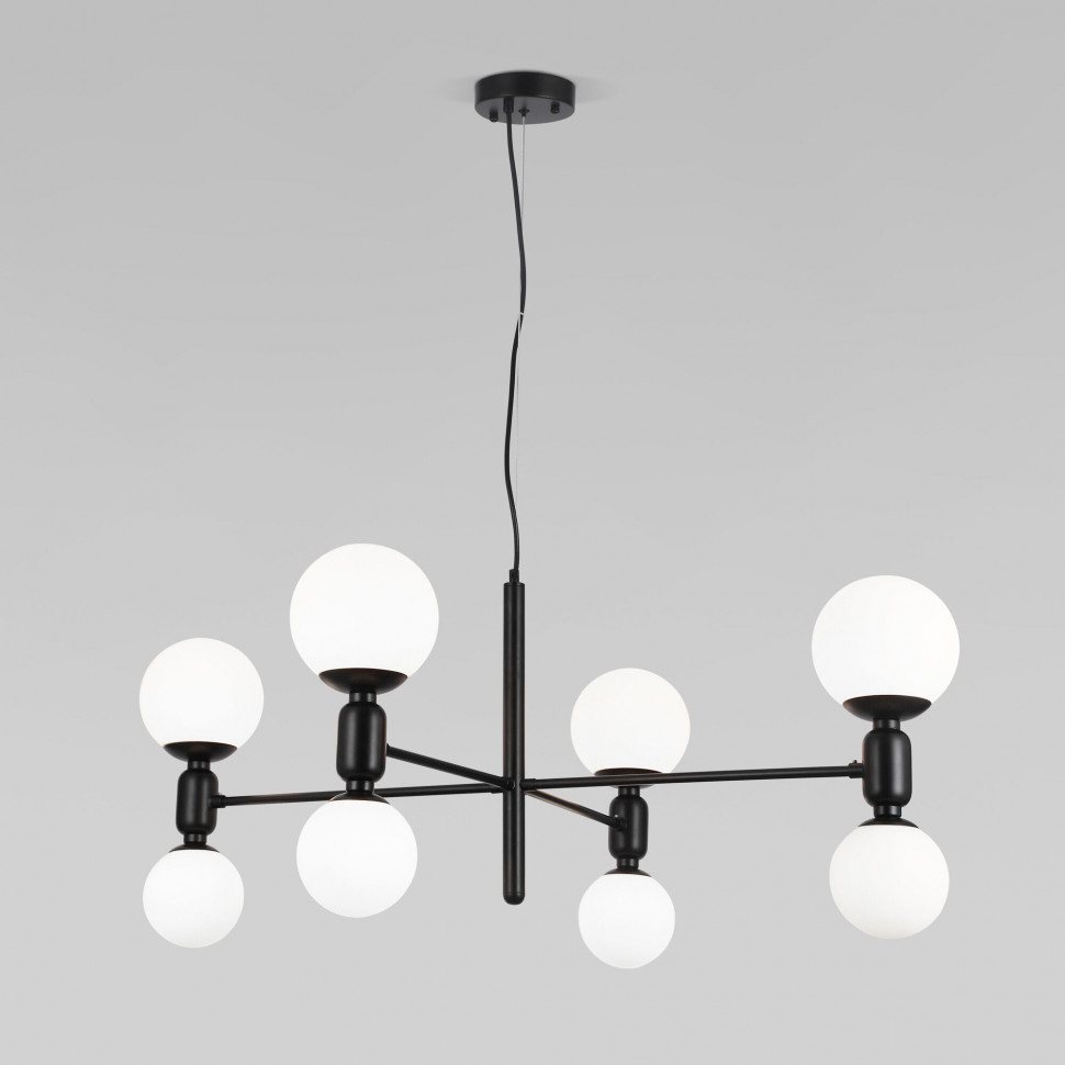 Умная подвесная люстра с плафонами 30182/8 черный фото 1 — Multielectrika