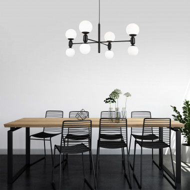 Умная подвесная люстра с плафонами 30182/8 черный — Multielectrika