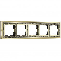 Рамка на 5 постов (золото/черный) WL77-Frame-05 &mdash; Multielectrika