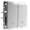 Выключатель жалюзи серебряный W1124506 фото 1 &mdash; Multielectrika