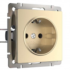 Розетка с заземлением (шампань) W1171011 &mdash; Multielectrika