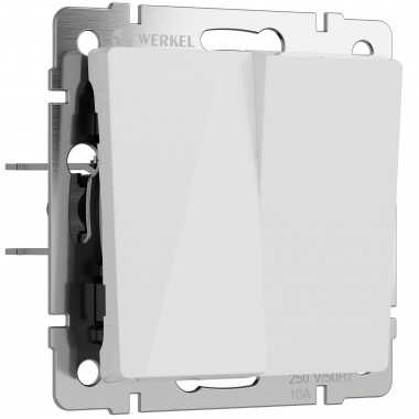 Выключатель двухклавишный проходной (белый акрил) W1122041 &mdash; Multielectrika