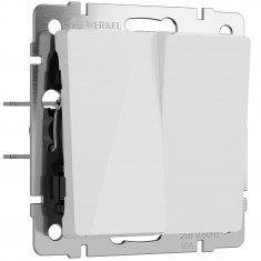 Выключатель двухклавишный проходной (белый акрил) W1122041 &mdash; Multielectrika
