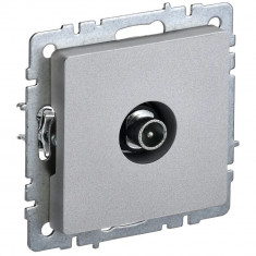 Розетка TV проходная IEK Brite РТВ10-0-БрА алюминий &mdash; Multielectrika