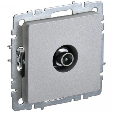 Розетка TV проходная IEK Brite РТВ10-0-БрА алюминий — Multielectrika