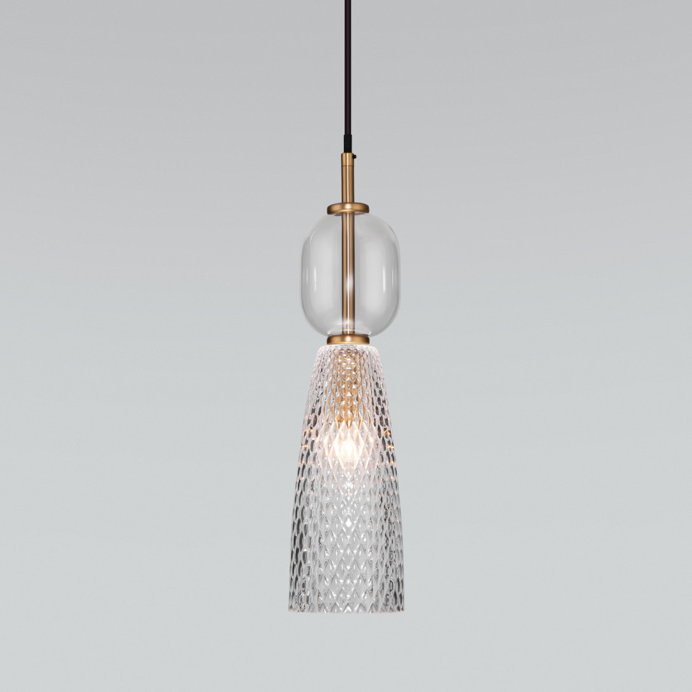 Подвесной светильник со стеклянным плафоном 50211/1 прозрачный фото 1 — Multielectrika