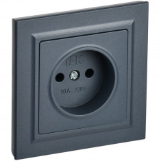 Розетка без заземления без защитных шторок 10А в сб. IEK Brite РСР10-1-0-БрМ маренго &mdash; Multielectrika