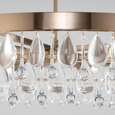 Умная потолочная люстра с хрусталем 60165/6 латунь — Multielectrika