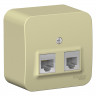 Розетка RJ11+RJ45 кат.5e Systeme Electric Blanca бежевая 