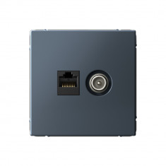 Розетка TV+RJ-45 Systeme Electric ArtGallery кат. 5Е, грифель &mdash; Multielectrika