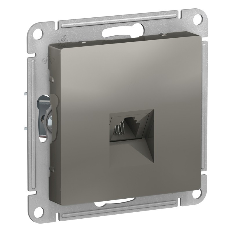Розетка RJ-11 Schneider Electric Atlas Design сталь фото 1 — Multielectrika