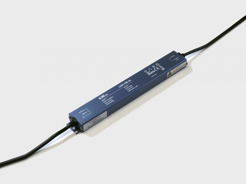 Блок питания сверхтонкий черный, 150Вт, 24В, IP67, LCM-150-24 фото 1 — Multielectrika