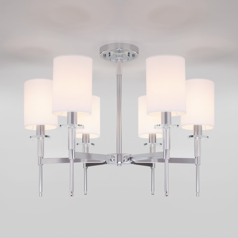 Классическая люстра с абажурами 60132/6 хром фото 1 — Multielectrika