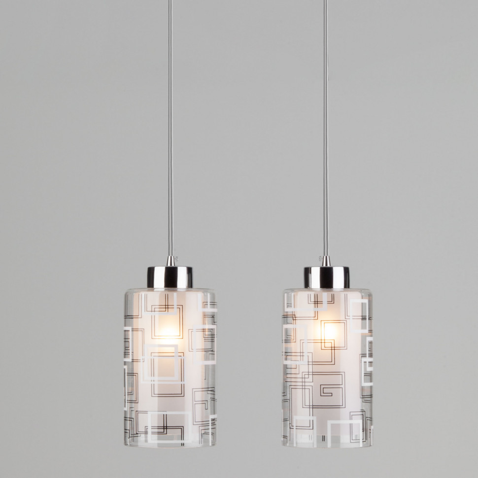 Подвесной светильник со стеклянными плафонами 50002/2 хром фото 1 — Multielectrika