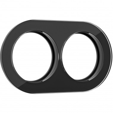 Рамка из стекла на 2 поста черный W0025108 &mdash; Multielectrika