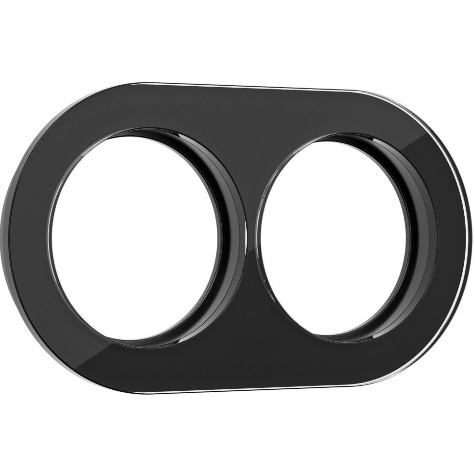 Рамка из стекла на 2 поста черный W0025108 фото 1 &mdash; Multielectrika