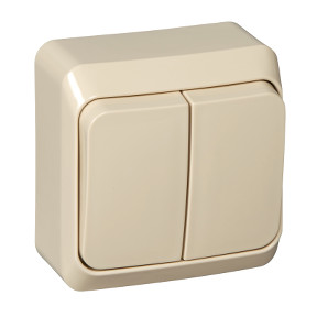 Выключатель двухклавишный 10АХ кремовый Schneider Electric Этюд BA10-002K — Multielectrika