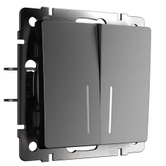 Выключатель двухклавишный с подсветкой (графит матовый) W1120164 &mdash; Multielectrika