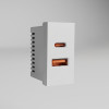 W1272701/ Модульная розетка USB тип A+C 45*22,5 (белый) W1272701 фото 1 &mdash; Multielectrika