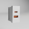 W1272701/ Модульная розетка USB тип A+C 45*22,5 (белый) W1272701