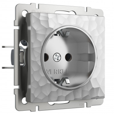 Розетка с заземлением (Hammaer серебряный) W1271006 &mdash; Multielectrika