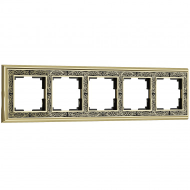 Рамка на 5 постов (золото/черный) WL77-Frame-05 — Multielectrika