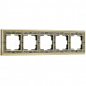 Рамка на 5 постов (золото/черный) WL77-Frame-05