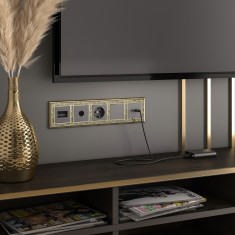 Рамка на 5 постов (золото/черный) WL77-Frame-05 &mdash; Multielectrika