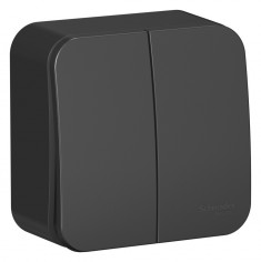 Выключатель Systeme Electric Blanca двухклавишный накладной антрацит (BLNVA105016) &mdash; Multielectrika