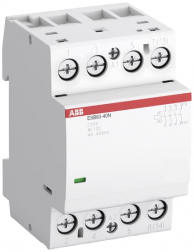 Контактор ESB63-40N-06 модульный (63А АС-1, 4НО), катушка 230В AC/DC 1SAE351111R0640 — Multielectrika
