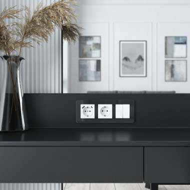 Выключатель двухклавишный с подсветкой (белый акрил) W1120141 &mdash; Multielectrika