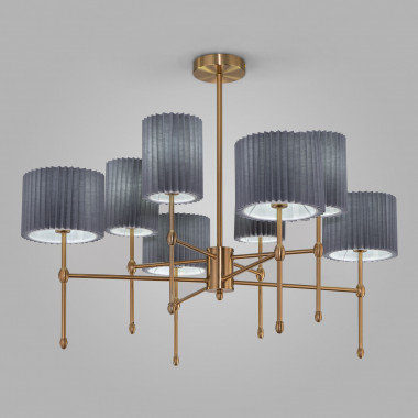 Умный потолочный светильник с тканевыми абажурами 60162/8 латунь — Multielectrika