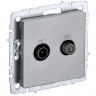 Розетка двойная TV+SAT IEK Brite РТВ/РСп12-БрА алюминий