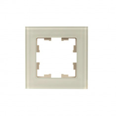 Рамка на 1 пост IEK Brite РУ-1-2-БрВа стекло ванильный &mdash; Multielectrika