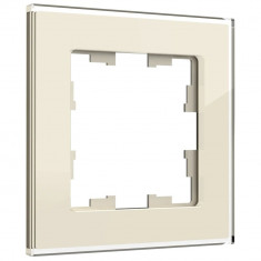 Рамка на 1 пост IEK Brite РУ-1-2-БрВа стекло ванильный &mdash; Multielectrika