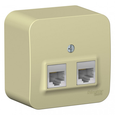 Розетка двойная RJ45, кат.5E Systeme Electric Blanca бежевая — Multielectrika