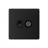 Розетка TV+RJ-45 Systeme Electric ArtGallery кат. 5Е, карбон