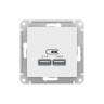 Зарядное устройство USB Systeme Electric AtlasDesign 5В/2,1 А, 2х5В/1,05 А, лотос