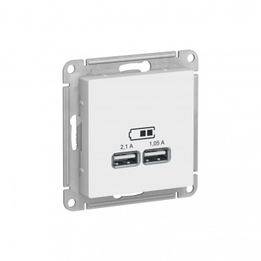 Зарядное устройство USB Systeme Electric AtlasDesign 5В/2,1 А, 2х5В/1,05 А, лотос — Multielectrika