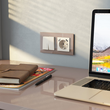 Выключатель двухклавишный с подсветкой (айвори матовый) W1120162 &mdash; Multielectrika