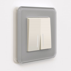 Выключатель двухклавишный с подсветкой (айвори матовый) W1120162 &mdash; Multielectrika